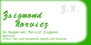 zsigmond morvicz business card